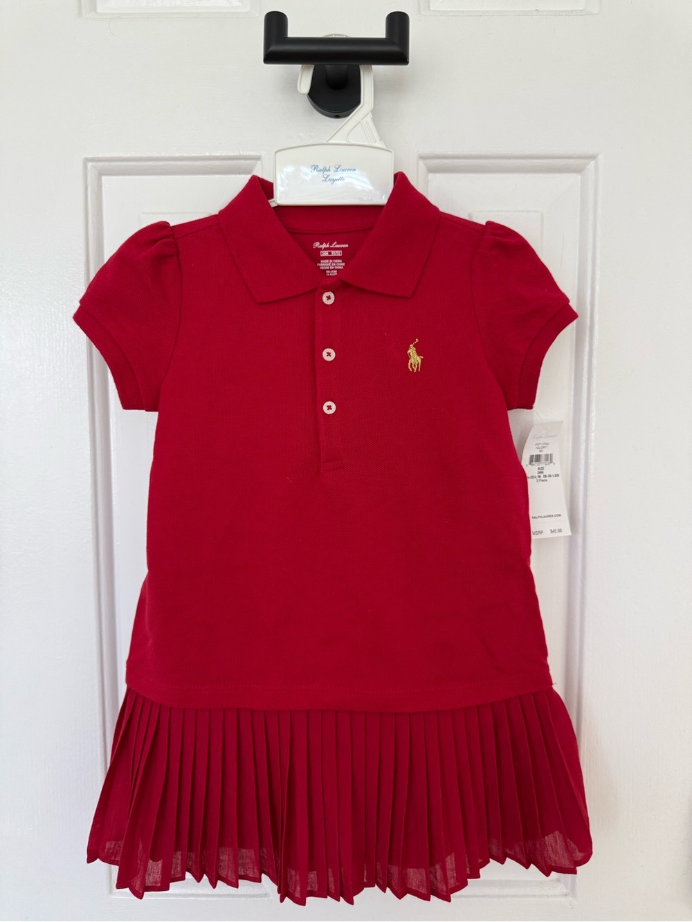 New with Tags Ralph Lauren Holiday Christmas Dress Pleated 24 months